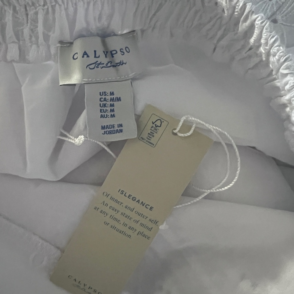 Calypso St. Barth White Eyelet Full A-Line Skirt - Picture 16 of 16